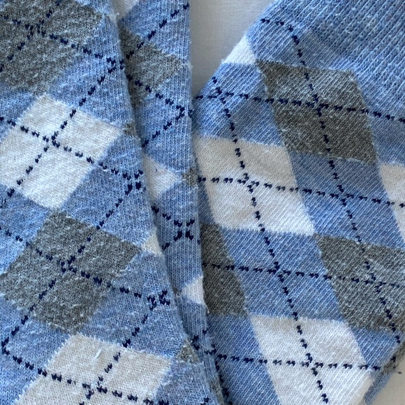 Fun Argyle cotton socks in sky blue, grey and white
Stretchy fit size 7-10 - Picture 4 of 4
